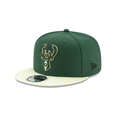 Milwaukee Bucks Gorra | New Era NBA Visor Flare 9fifty Snapback Cap Mexico - Verdes
